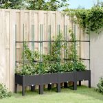 VIDAXL Jardiniere avec treillis noir 160x40x142,5 cm PP