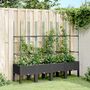 Voir la diapositive 1 : VIDAXL Jardiniere avec treillis noir 160x40x142,5 cm PP
