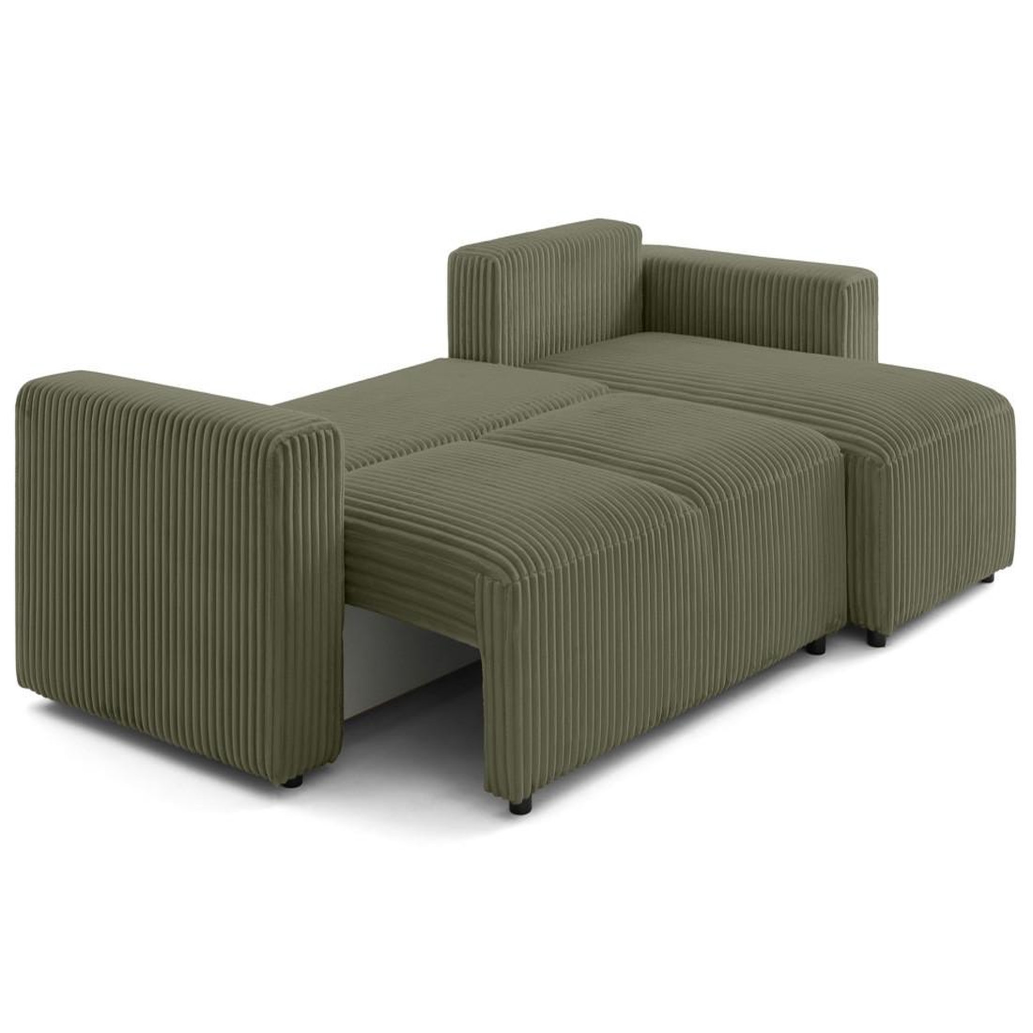 Voir la diapositive 2 : LISA DESIGN Livy - canapé d'angle réversible 4 places convertible avec coffre en velours côtelé grosses côtes