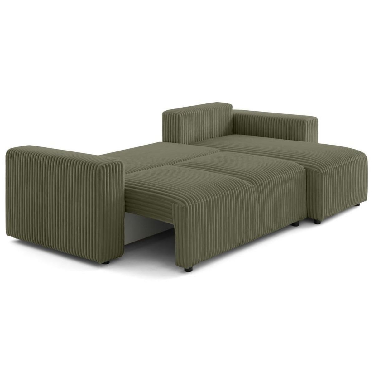 LISA DESIGN Livy - canapé d'angle réversible 4 places convertible avec coffre en velours côtelé grosses côtes