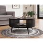 Voir la diapositive 3 : BEST MOBILIER Forini - table basse ronde - noir - 1 niche - 75 cm