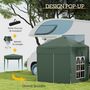 Voir la diapositive 4 : OUTSUNNY Tonnelle de jardin tente pliante barnum pop-up 2 x 2 m 4 parois latérales amovibles 2 fenêtres sac de transport vert