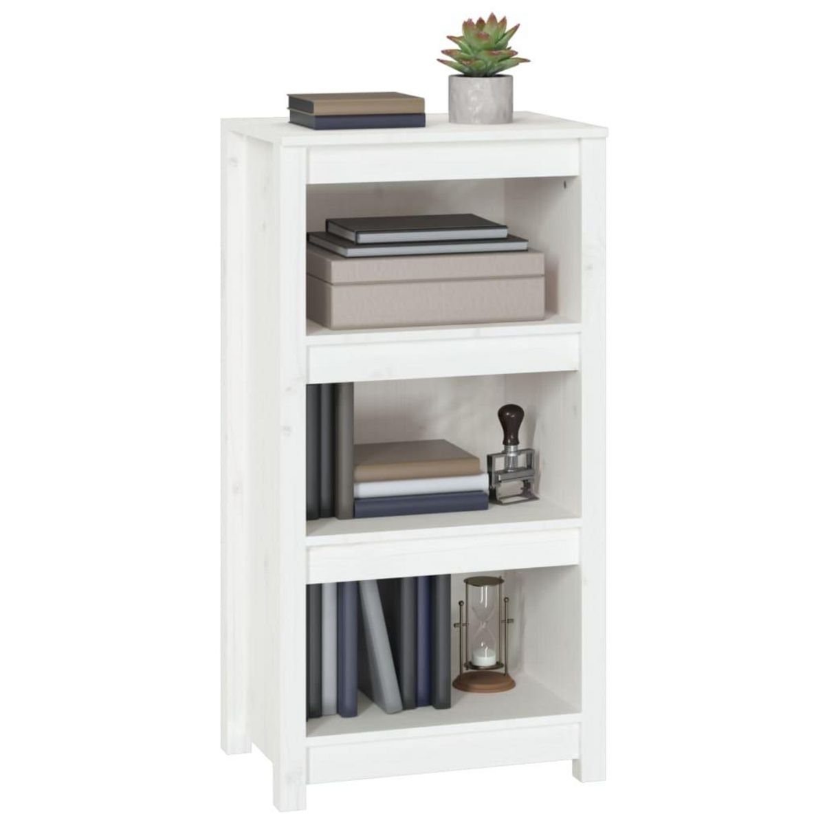 VIDAXL Bibliotheque Blanc 50x35x97 cm Bois de pin massif