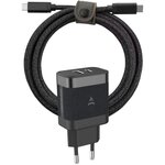 ADEQWAT Chargeur USB C Chargeur USB C x2 65W +Cable USB-C Noir