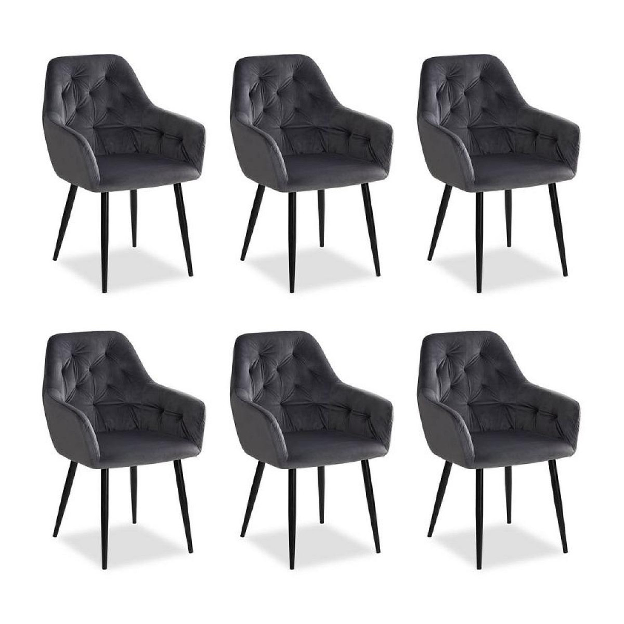HomeStyle4U Chaise de salle à manger lot 6 chaises gris