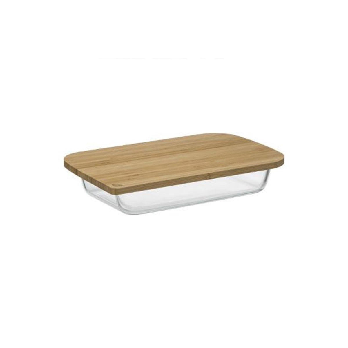 FIVE Plat Cuisine  Couvercle Bambou  31cm Transparent