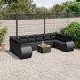 Voir la diapositive 1 : VIDAXL Salon de jardin 11 pcs avec coussins noir resine tressee