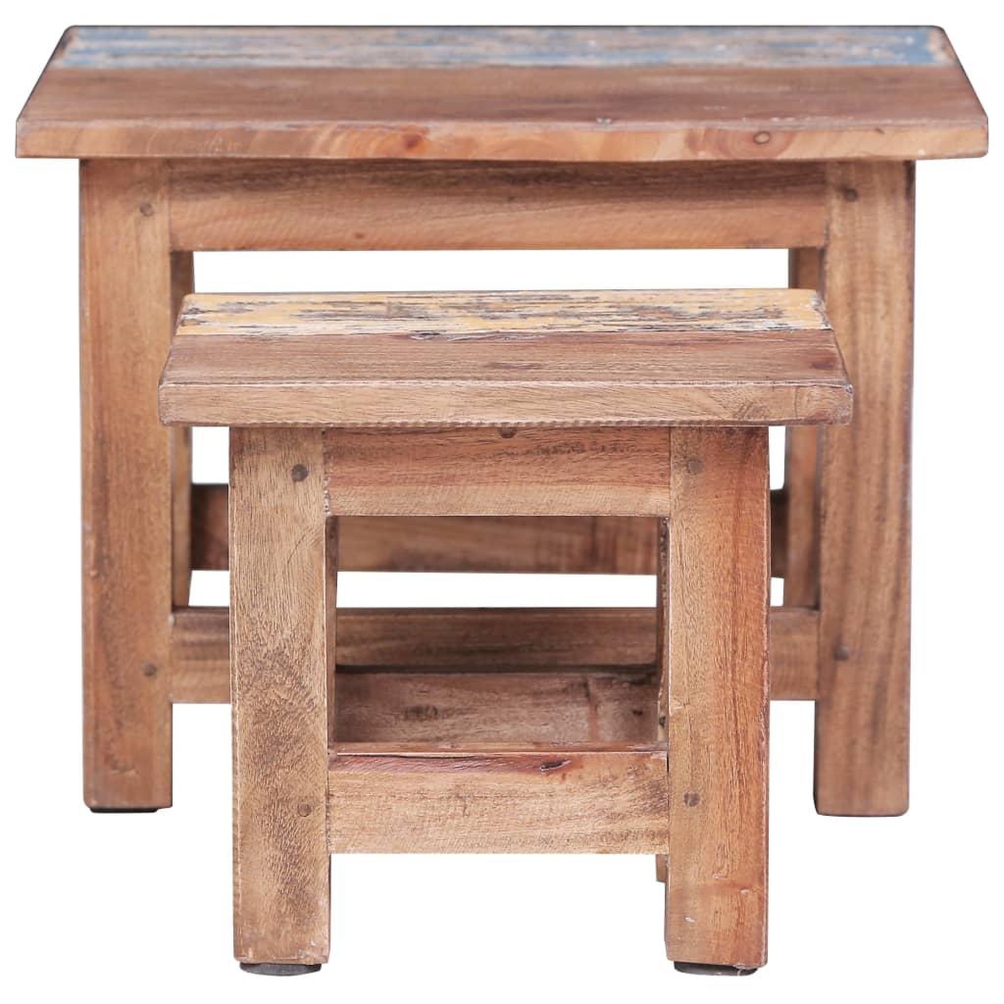 Voir la diapositive 3 : VIDAXL Tables gigognes 2 pcs bois d'acajou massif
