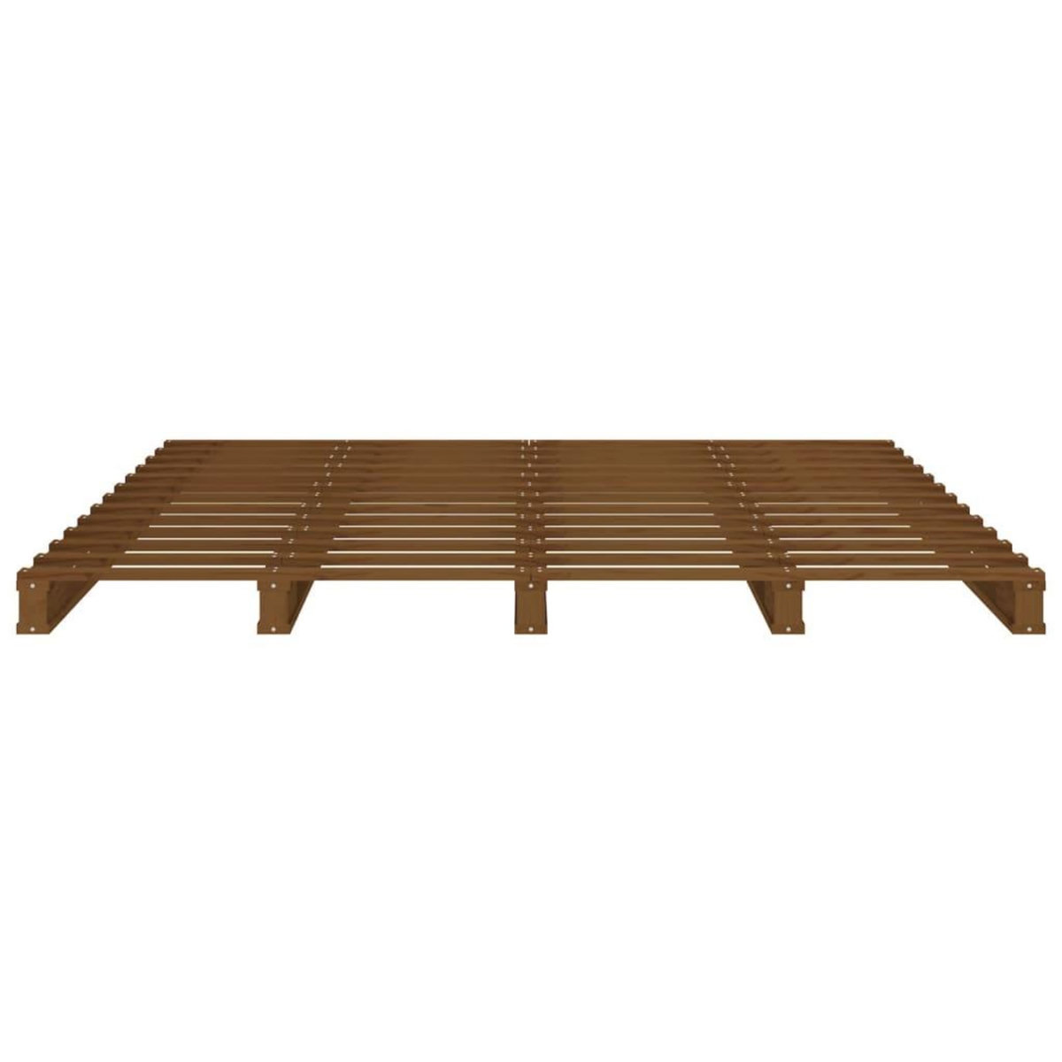 VIDAXL Lit de palette sans matelas marron miel 120x200 cm bois massif
