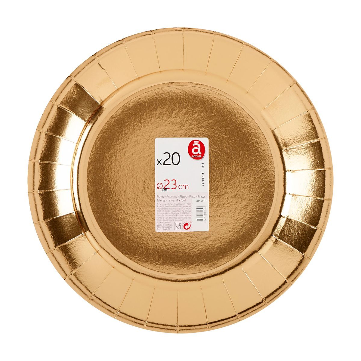 ACTUEL Assiettes métallisées 23cm en or x20