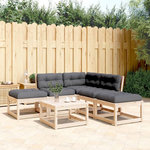 VIDAXL Salon de jardin 5 pcs avec coussins bois de pin massif