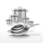 ELO Lot Poêles 28, 32, 24 cm & Faitouts 12, 14, 16, 20, 26 cm Elo Relief Evolution