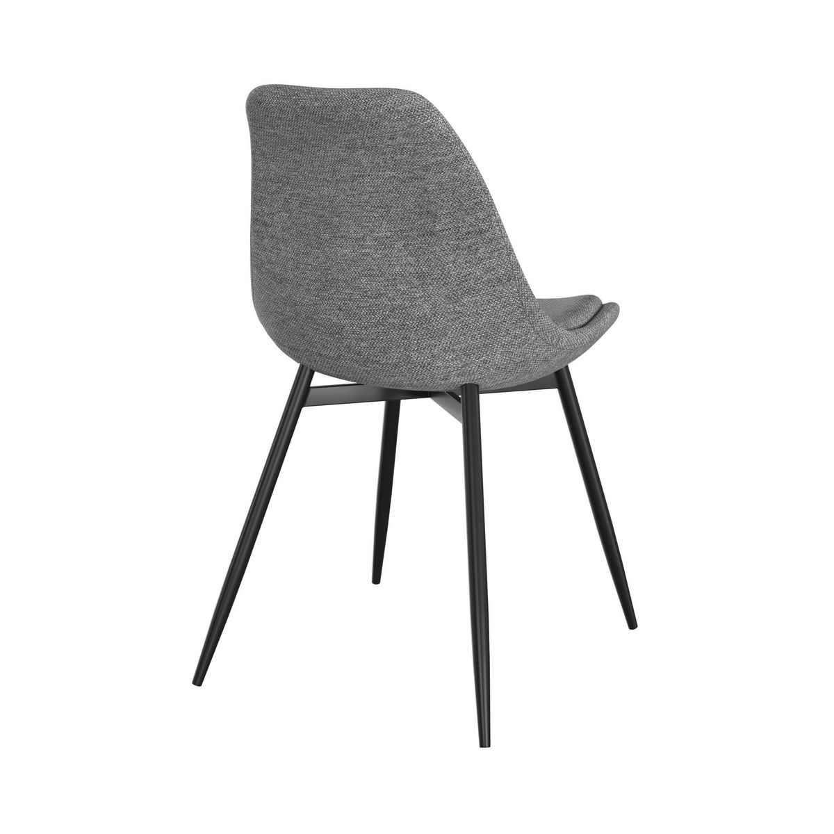 Rendez vous déco Lot de 2 chaises en tissu gris foncé chiné et pieds en métal - Filipi