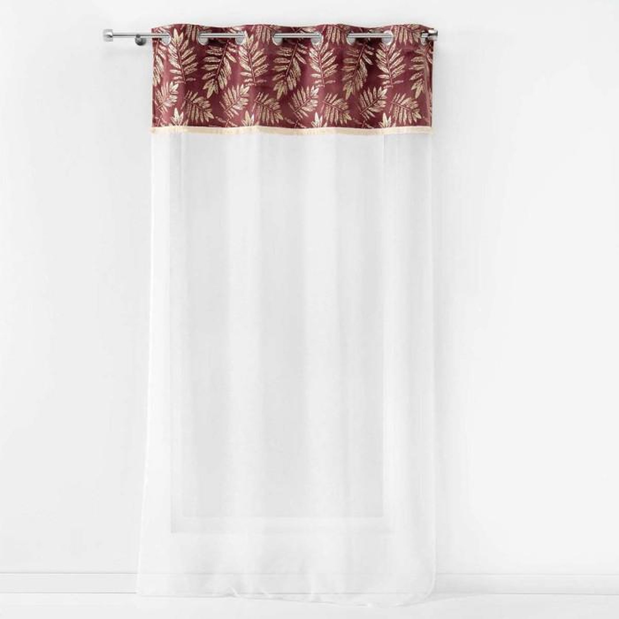 Voir la diapositive 1 : Paris Prix Rideau Voilage à Œillets  Adelor  140x240cm Rose