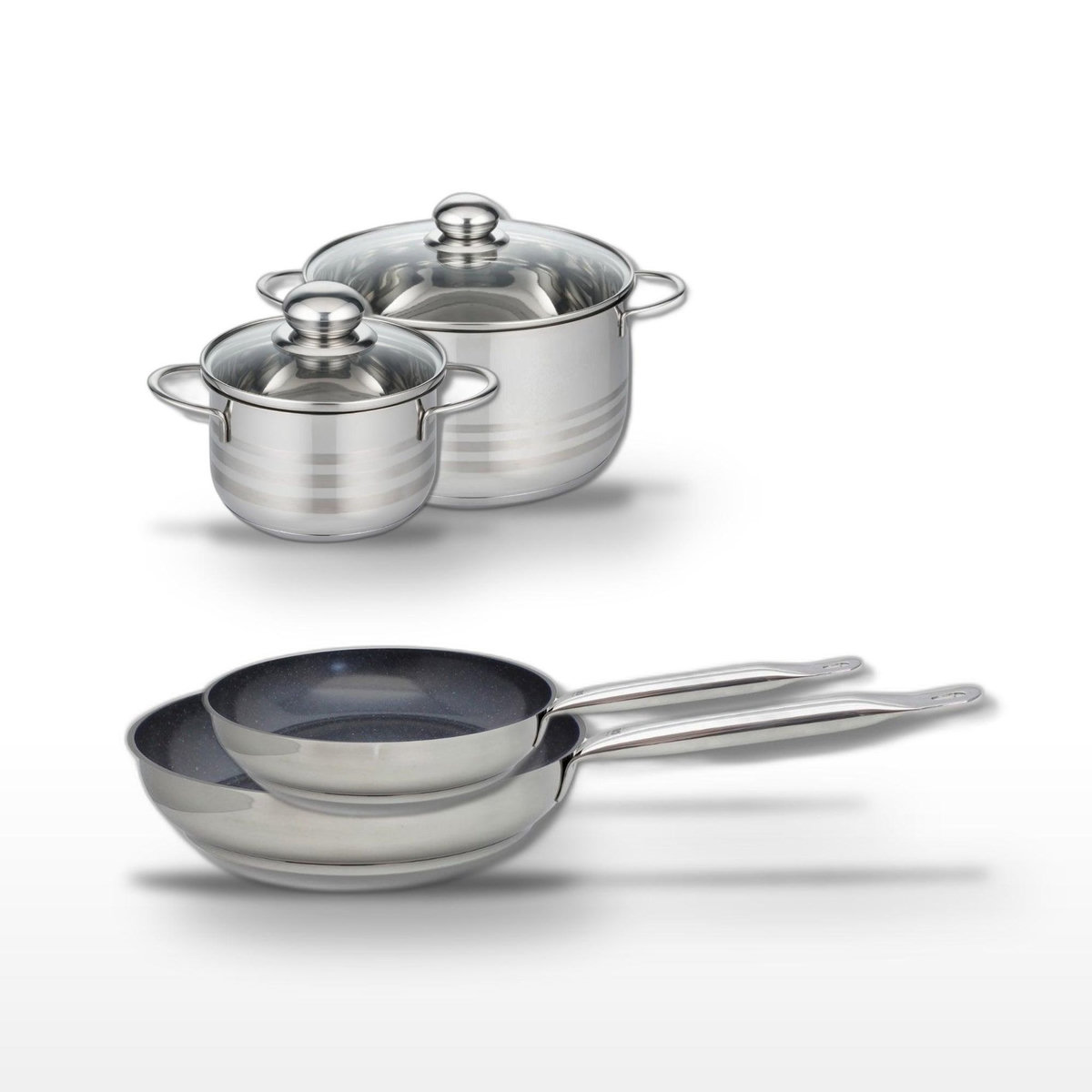 ELO Lot 2 Poêles 24/28cm & 2 Faitouts 16/20cm Elo Profi Therm Platinum