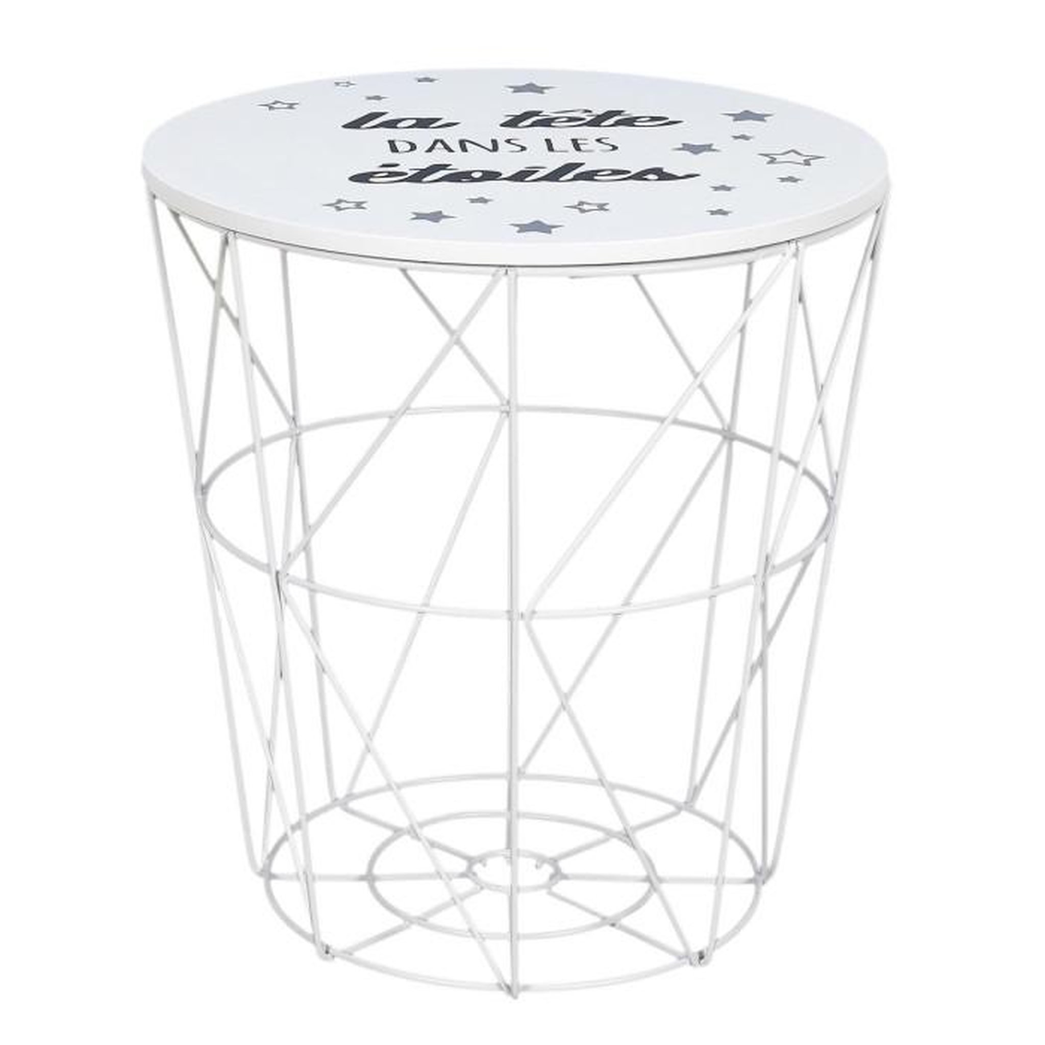 Paris Prix Table d'Appoint  Tête dans les Étoiles  30cm Blanc