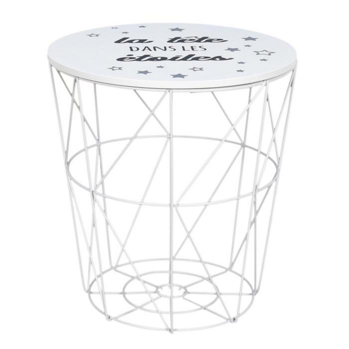 Paris Prix Table d'Appoint  Tête dans les Étoiles  30cm Blanc