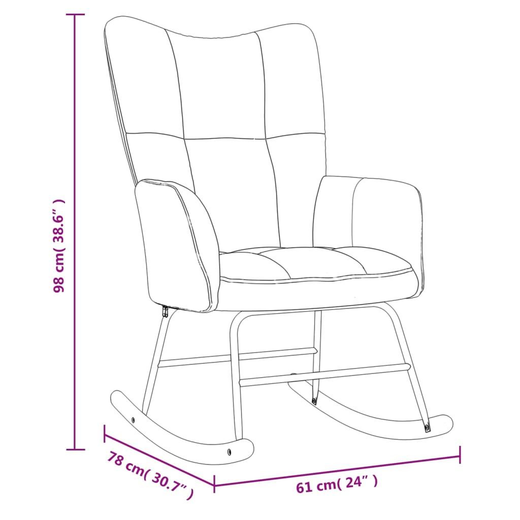 Voir la diapositive 6 : VIDAXL Chaise a bascule Vert fonce Velours