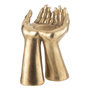 Voir la diapositive 1 : Paris Prix Bougeoir Déco en Résine  Mains  25cm Or