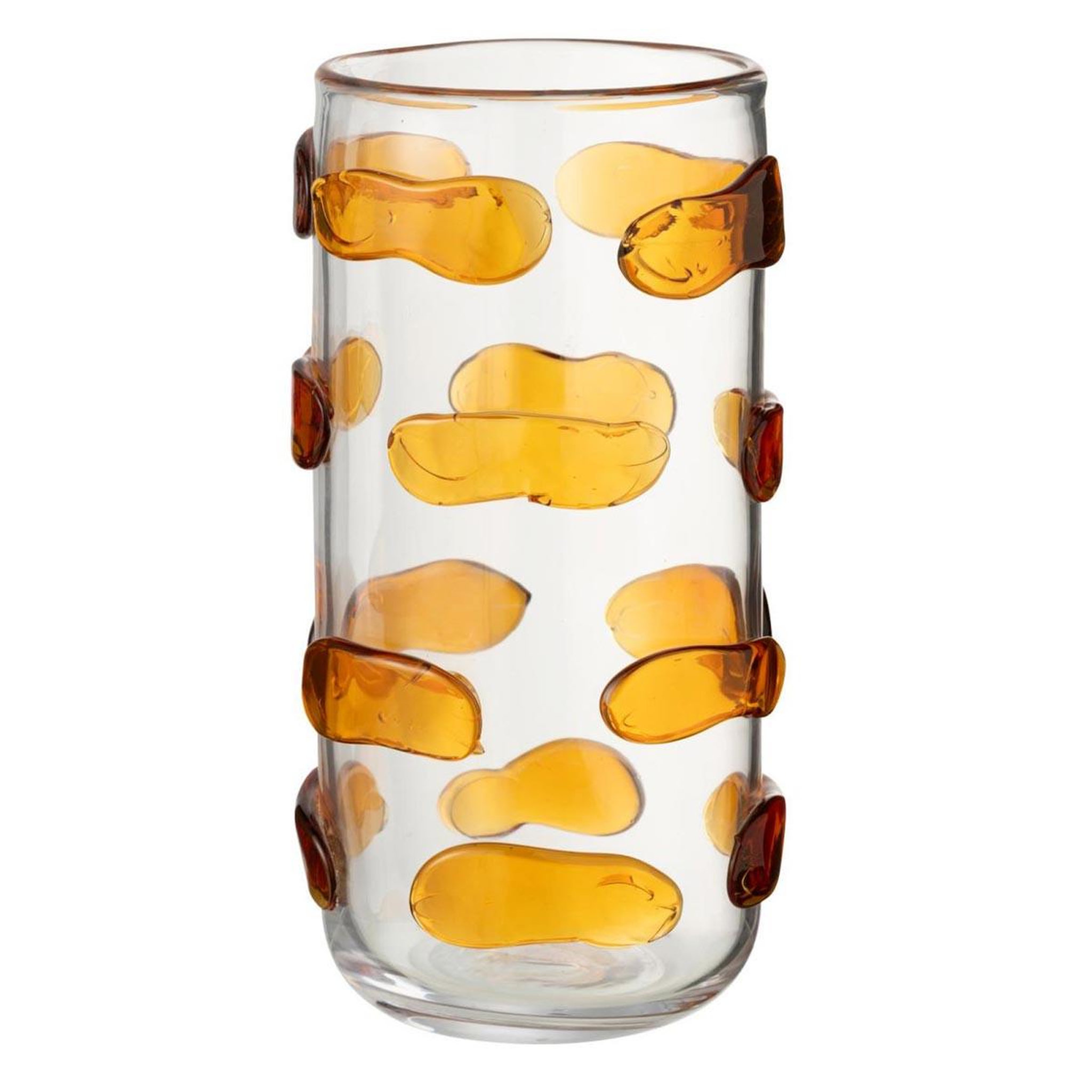 J-LINE Vase design en verre  pebbles  32cm ambre