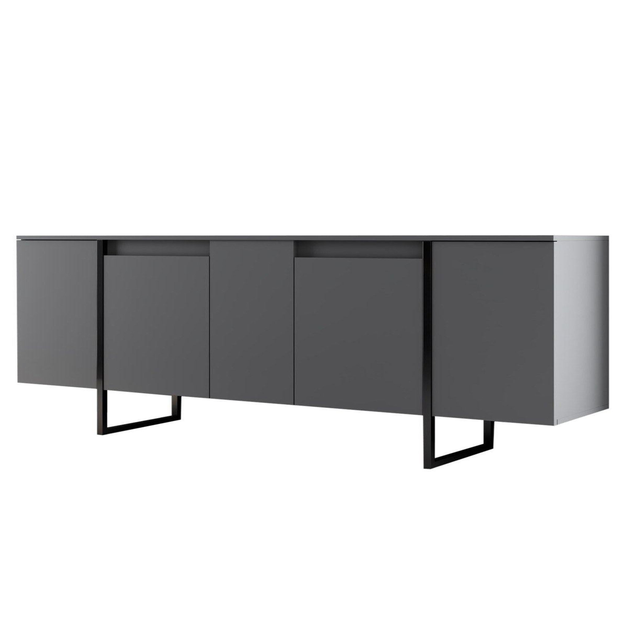 Habitat et Jardin Buffet en bois  Luxe  - 160 x 35 x 80 cm - Gris anthracite