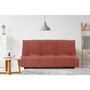 Voir la diapositive 2 : MARKET24 Banquette clic clac 3 places - Terracotta - 100% coton - L 193 x P 92 cm - LENA