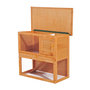 Voir la diapositive 4 : PAWHUT Clapier à lapin cage à lapin 2 étages plateau coulissant rampe et toit ouvrant 90L x 45l x 80H cm