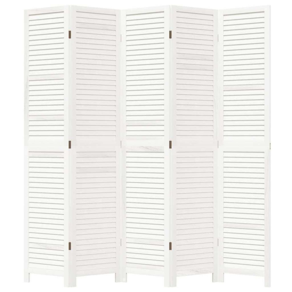 VIDAXL Cloison de separation 5 panneaux blanc bois de paulownia massif