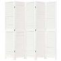 Voir la diapositive 4 : VIDAXL Cloison de separation 5 panneaux blanc bois de paulownia massif