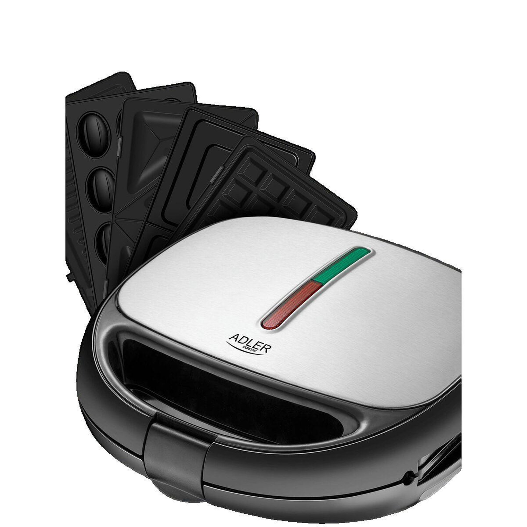 Voir la diapositive 2 : ADLER Appareil à sandwich multifonction Adler AD 3040 noir et gris