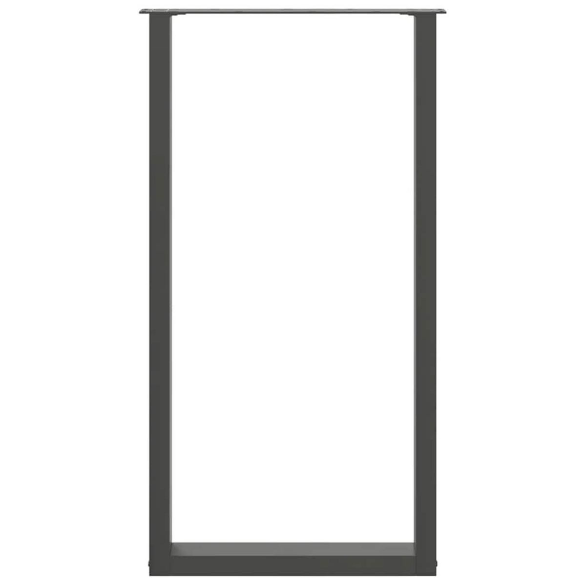 VIDAXL Pieds de table basse forme de U 2 pcs anthracite 60x(110-111)cm