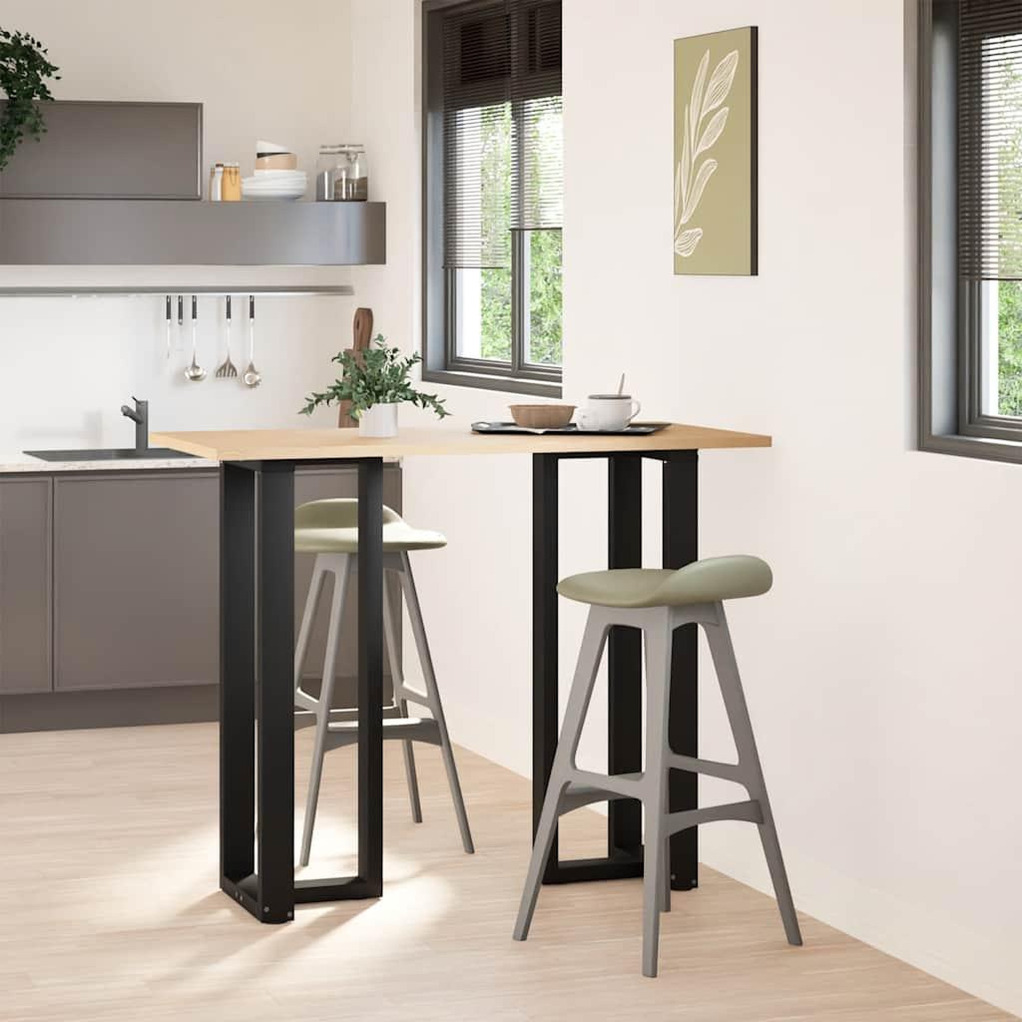 Voir la diapositive 2 : VIDAXL Pieds de table de bar forme de T 2 pcs noir 50x35x(110-111) cm
