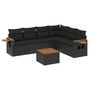 Voir la diapositive 2 : VIDAXL Salon de jardin 7 pcs avec coussins noir resine tressee
