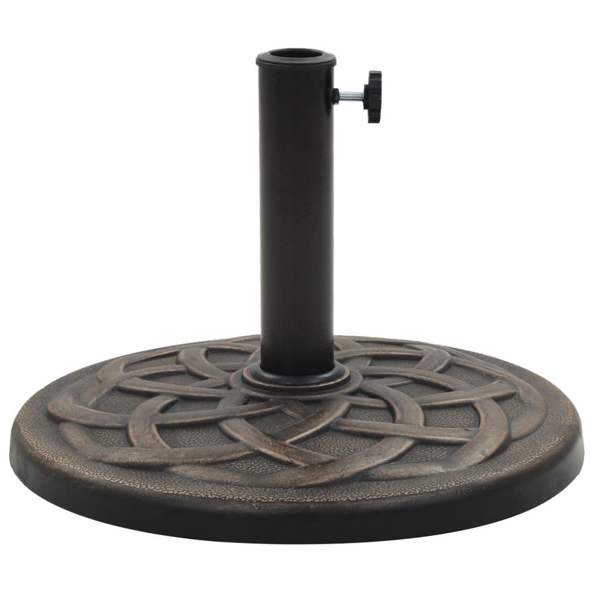 Voir la diapositive 2 : VIDAXL Socle rond de parasol Polyresine 19 kg Bronze