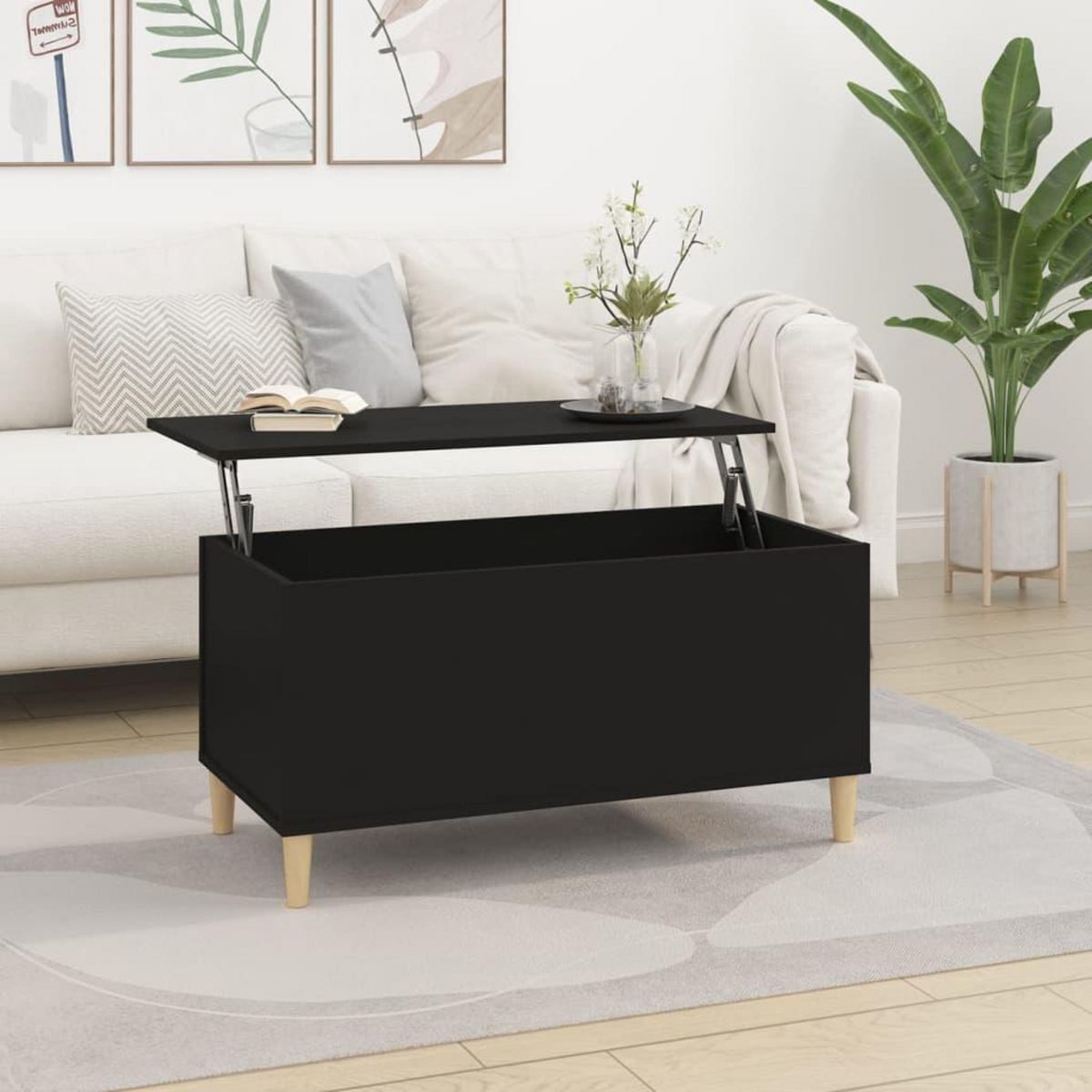 VIDAXL Table basse Noir 90x44,5x45 cm Bois d'ingenierie