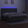 Voir la diapositive 3 : VIDAXL Sommier a lattes de lit matelas LED Gris fonce 200x200 cm Tissu