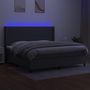 Voir la diapositive 3 : VIDAXL Sommier a lattes de lit matelas LED Gris fonce 200x200 cm Tissu