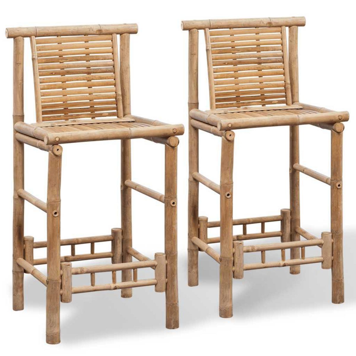 VIDAXL Tabourets de bar lot de 2 bambou