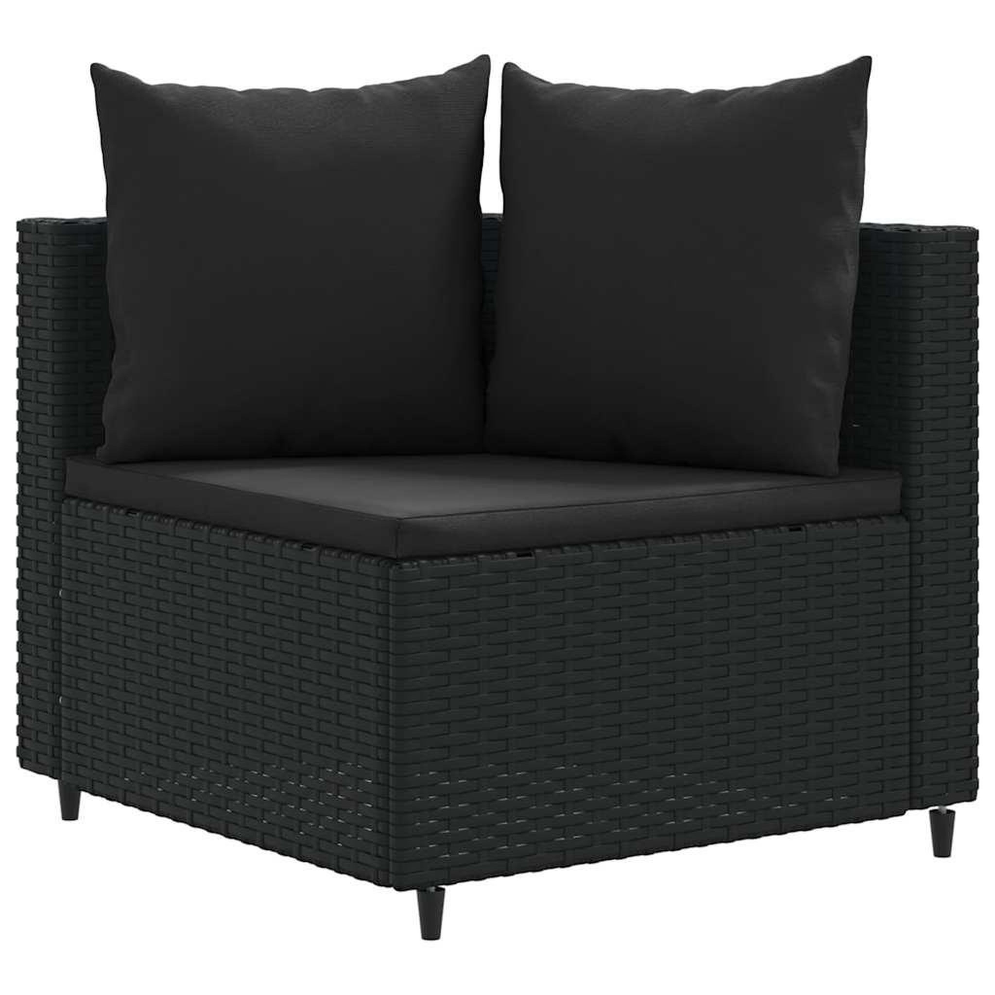 Voir la diapositive 3 : VIDAXL Salon de jardin 5 pcs avec coussins noir resine tressee