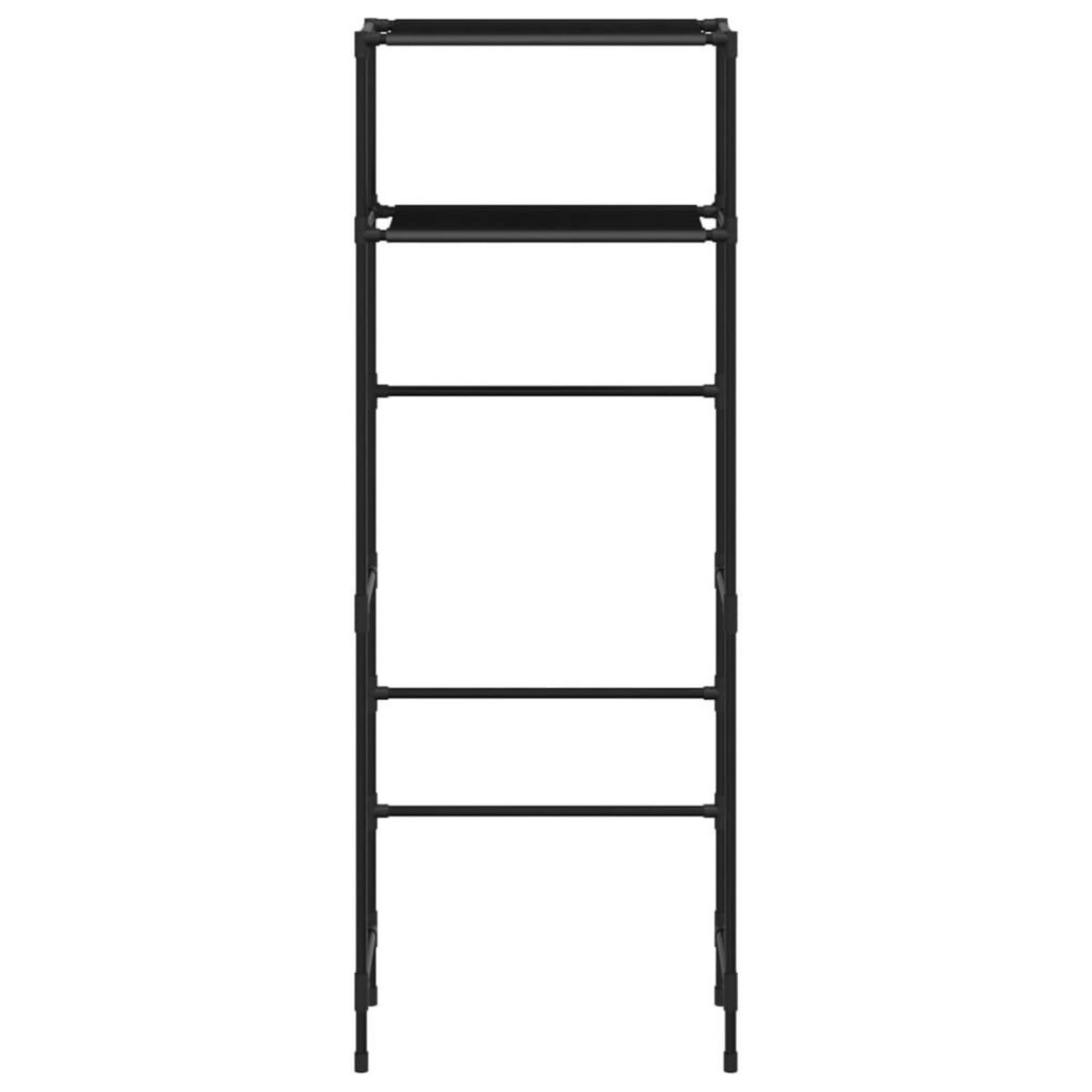VIDAXL Support de rangement 2 niveaux sur toilette Noir 53,5x28x143 cm