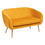 ATMOSPHERA Canapé 2 Places en Velours  Solaro  124cm Ocre