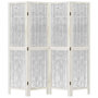 Voir la diapositive 4 : VIDAXL Cloison de separation 4 panneaux blanc bois de paulownia massif