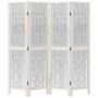 Voir la diapositive 4 : VIDAXL Cloison de separation 4 panneaux blanc bois de paulownia massif