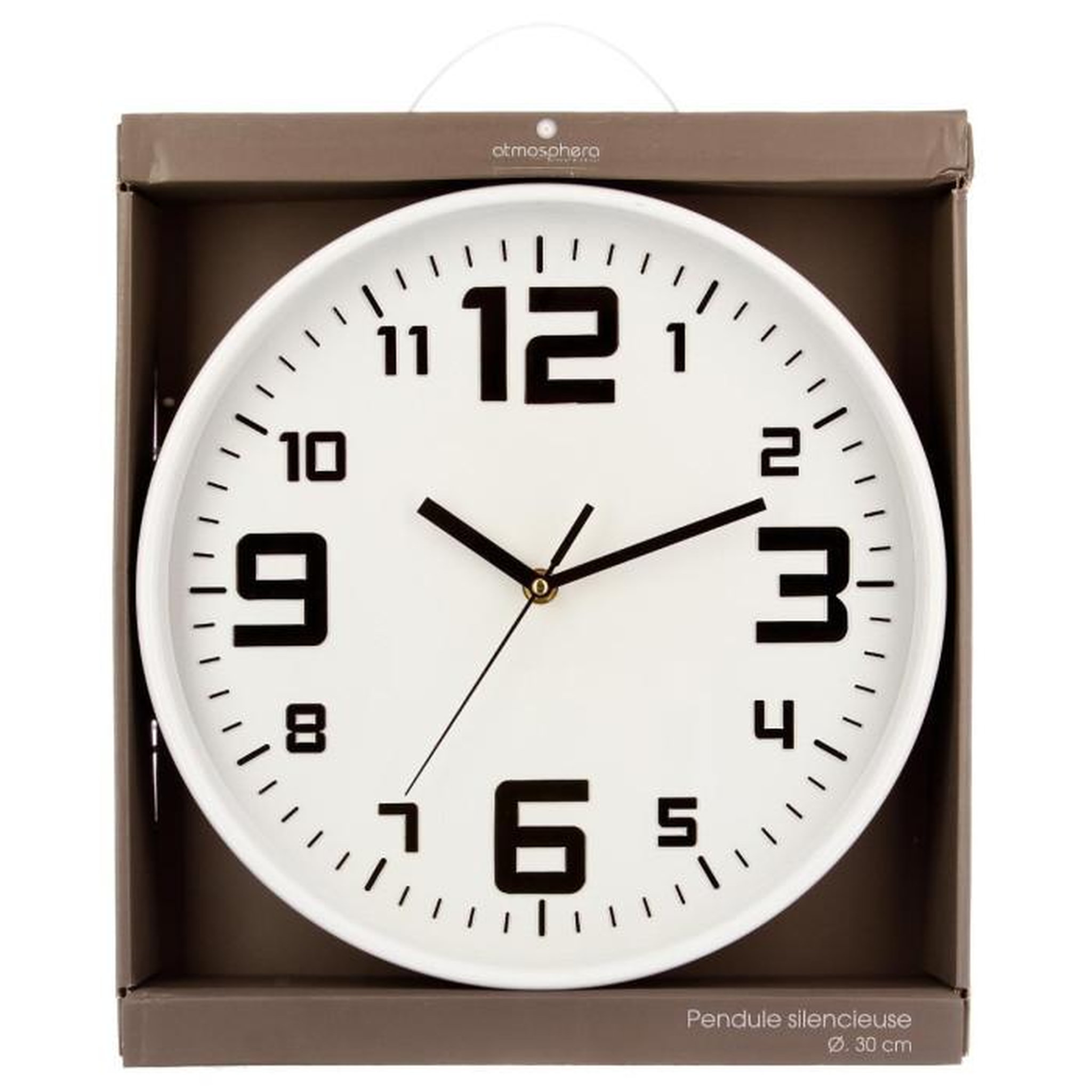 Voir la diapositive 3 : ATMOSPHERA Pendule  silence  30cm blanc