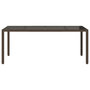 Voir la diapositive 4 : VIDAXL Table de jardin avec dessus en verre marron resine tressee