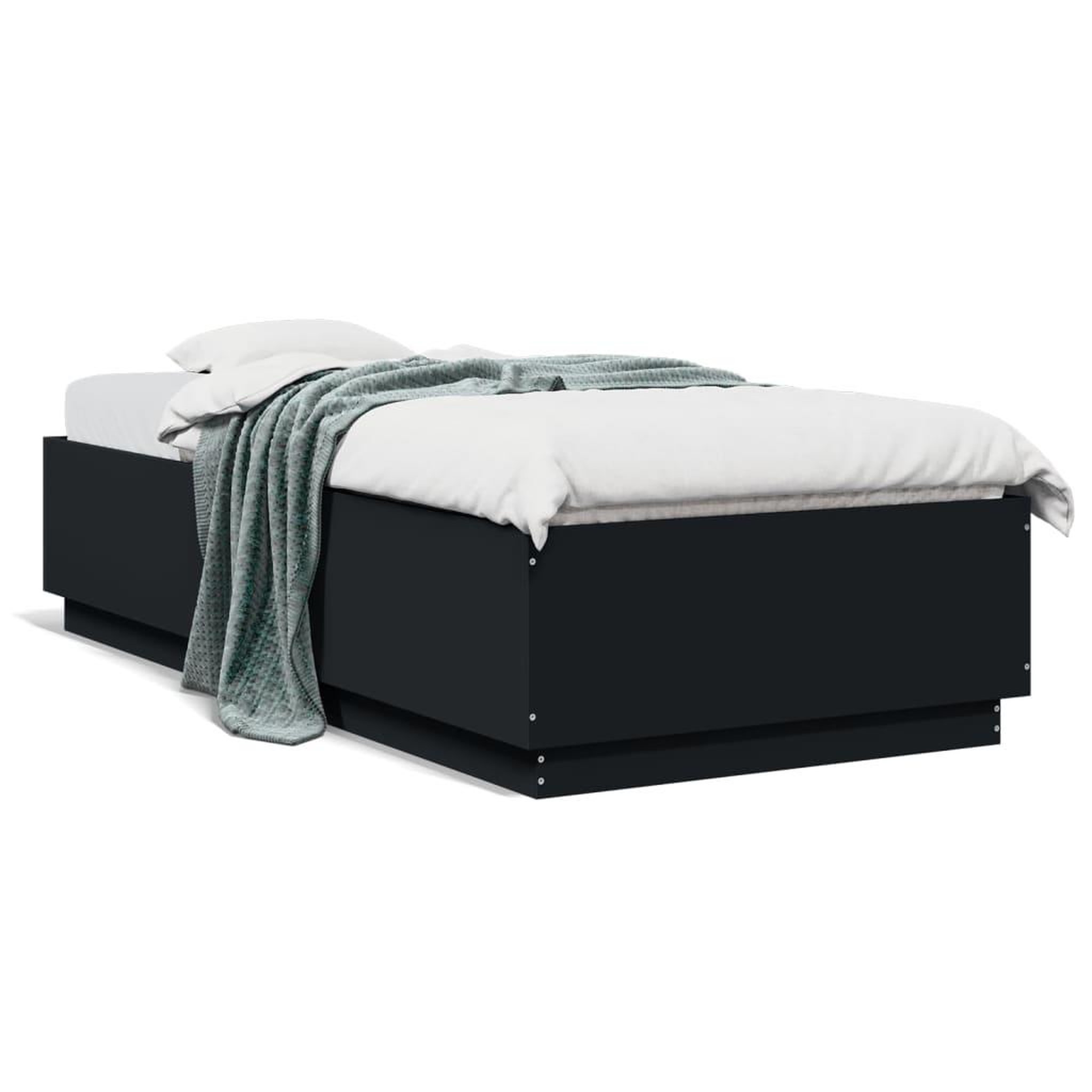 Voir la diapositive 5 : VIDAXL Cadre de lit avec LED sans matelas noir 90x200 cm