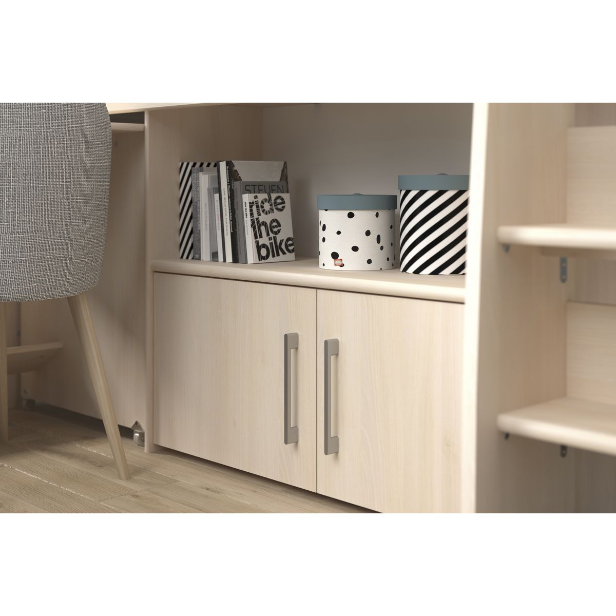 Lit combiné avec rangement 90x200cm MATHIEU