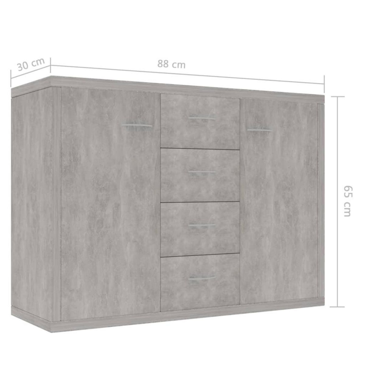 VIDAXL Buffet Gris beton 88x30x65 cm Bois d'ingenierie