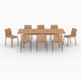 Voir la diapositive 6 : MAISON PAVANE Table et chaises de jardin 8 personnes, bois, résine tressée naturelle-Tunga