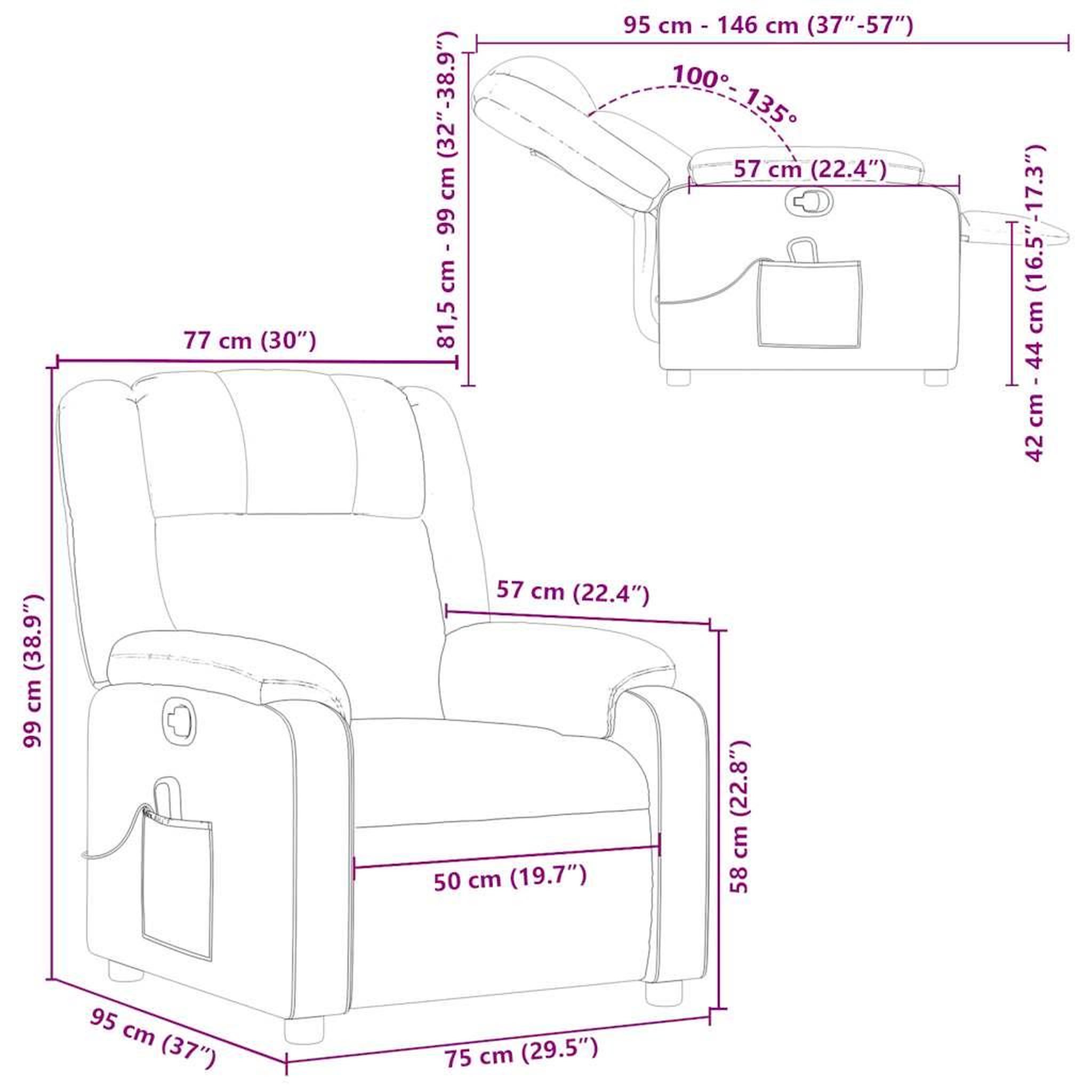 Voir la diapositive 6 : VIDAXL Fauteuil de massage inclinable Noir Similicuir